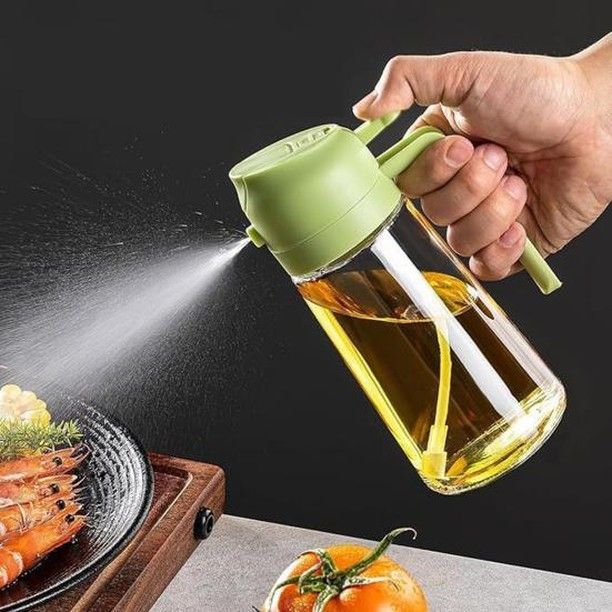 2 In 1 Oil Sprayer & Dispenser Bottle for Kitchen
