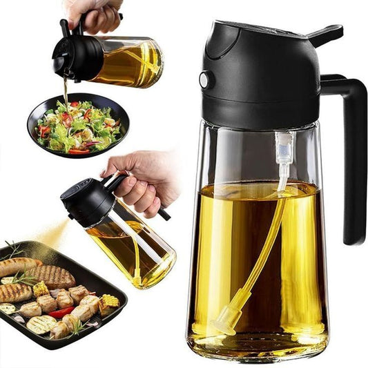 2 In 1 Oil Sprayer & Dispenser Bottle for Kitchen