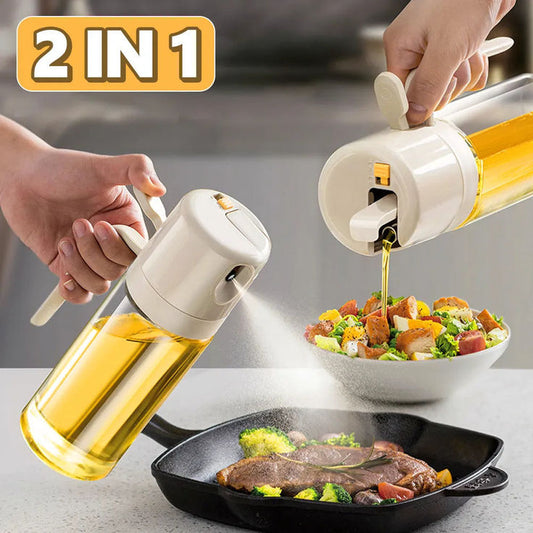 2 In 1 Oil Sprayer & Dispenser Bottle for Kitchen