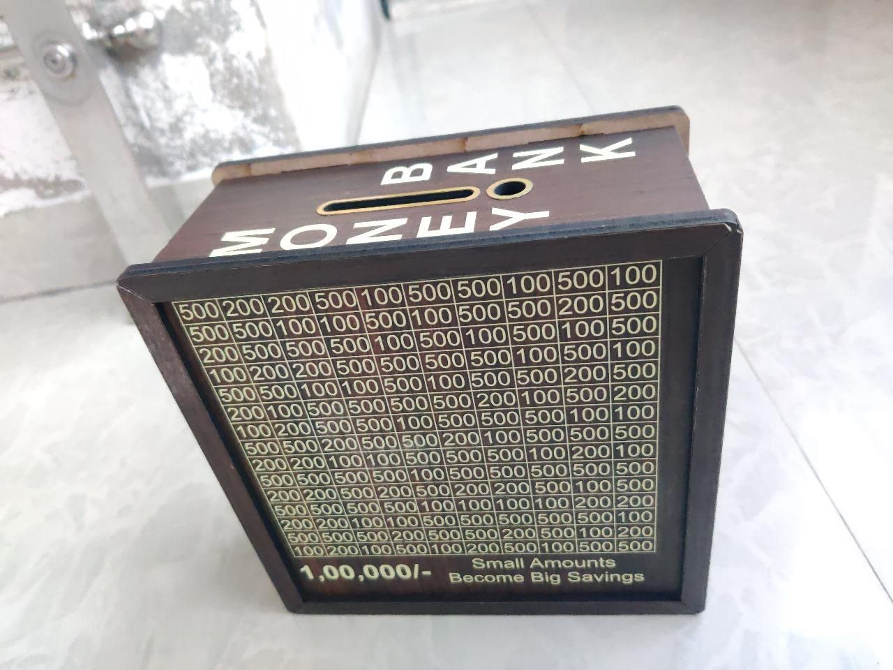 Wooden Piggy Bank for Kids & Adults