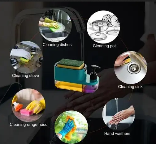 Soap Pump Dispenser and Sponge Holder 2 IN 1 Shop Dispencer